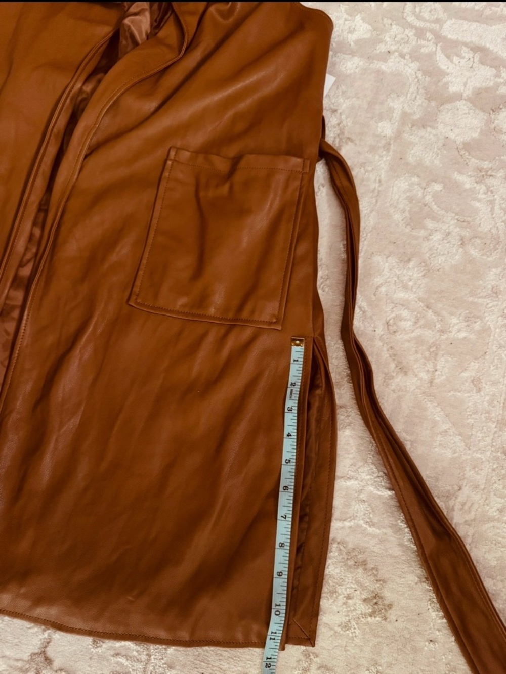 Marc New York Brown Sleeveless Leather Trench Vest - Picture 7 of 9